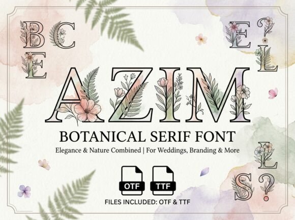 Azim: A Botanical Serif Font That Brings Editorial Calm