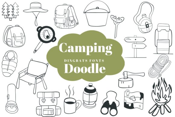 Camping Doodle: A Sketch-Style Dingbats Font for Editorial Design