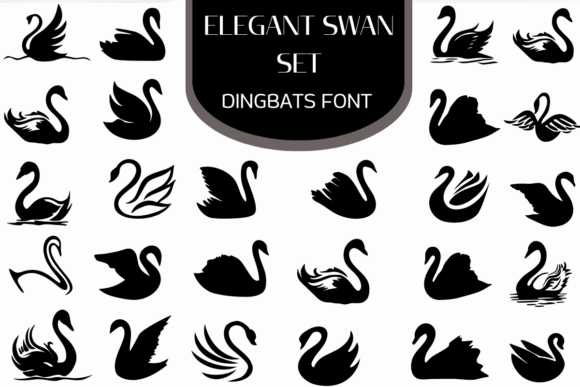 Elegant Swan Set: A Graceful Dingbats Font for Campaigns