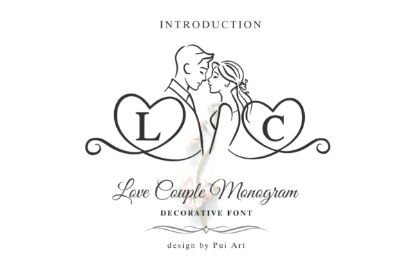 Love Couple Monogram: A Romantic Display Font for Editorial Design